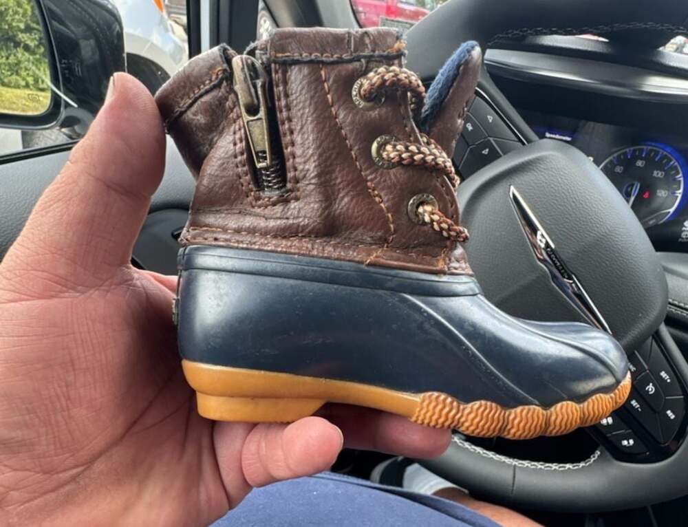 Sperry Saltwater Duck Boots Navy Blue and Brown Waterproof Kids Size 6M
